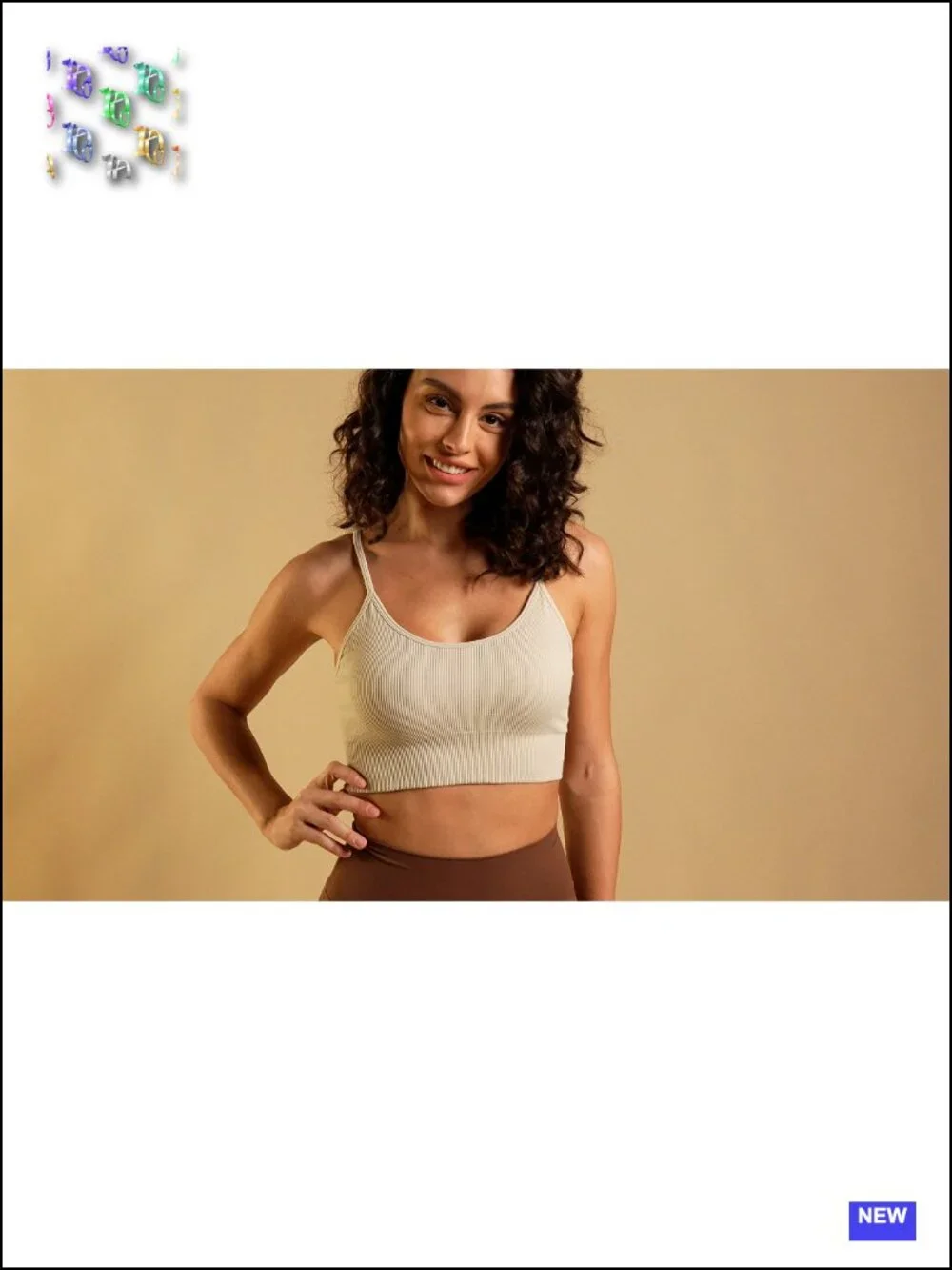 Seamless Ribbed Sports Bra Crop Tank Tops Non Padding Low Impact Yoga